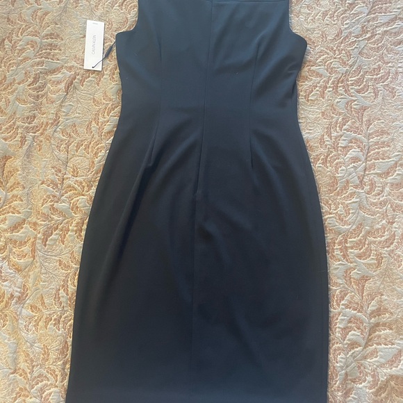Calvin Klein Black Asymmetrical Ruched Sheath Dress - Picture 3 of 4